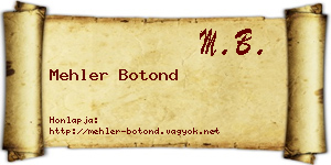 Mehler Botond névjegykártya